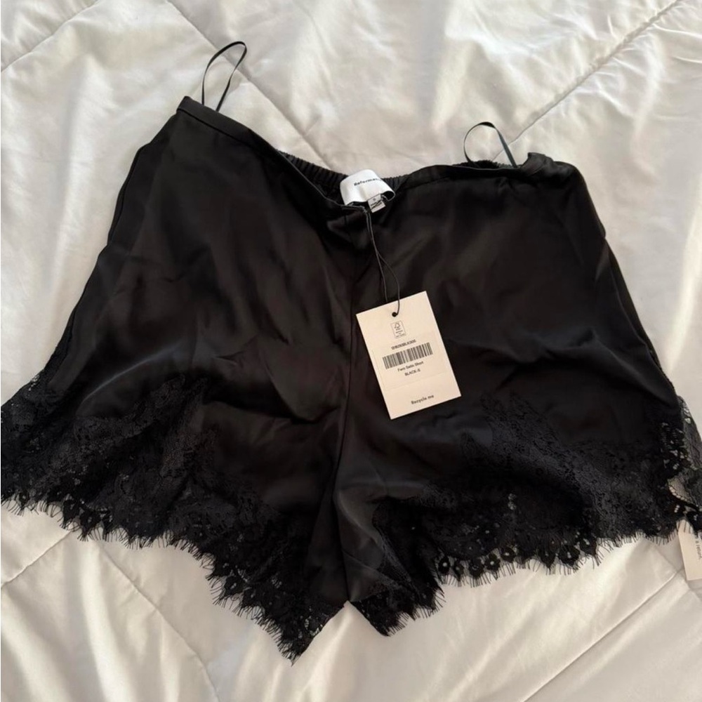 Reformation fern satin shorts
